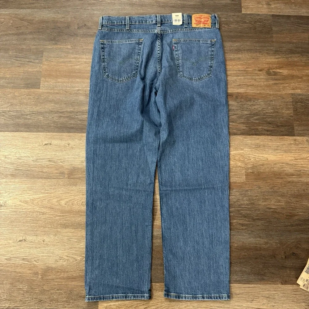 NWT Levi's 550 Relaxed Fit Blue Denim Jeans Stretch Men's‎ Sz 38x32 Casual